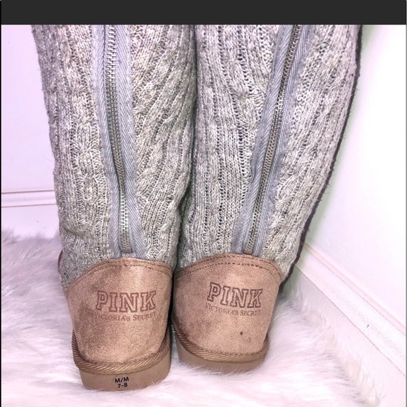 VICTORIA’S SECRET PINK MUKLUKS ZIPPER BACK WITH BLACK FAUX FUR 2006 COLLECTION - Picture 14 of 15